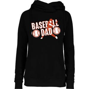 Baseball Dad Baseball Father Player Womens Funnel Neck Pullover Hood