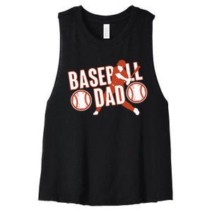 Baseball Dad Baseball Father Player Women's Racerback Cropped Tank