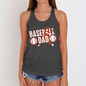 Baseball Dad Baseball Father Player Women's Knotted Racerback Tank