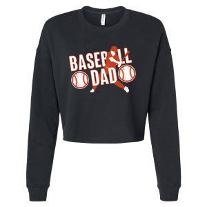 Baseball Dad Baseball Father Player Cropped Pullover Crew