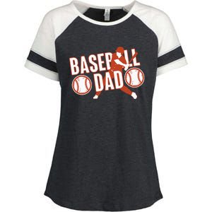 Baseball Dad Baseball Father Player Enza Ladies Jersey Colorblock Tee