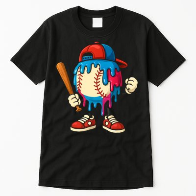 Baseball Drip Boy Ice Cream Drip Sport Game Day  Tall T-Shirt