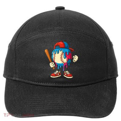 Baseball Drip Boy Ice Cream Drip Sport Game Day  7-Panel Snapback Hat
