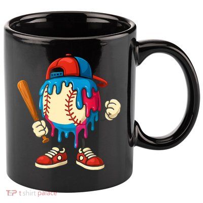 Baseball Drip Boy Ice Cream Drip Sport Game Day  11oz C Handle Ceramic Mug