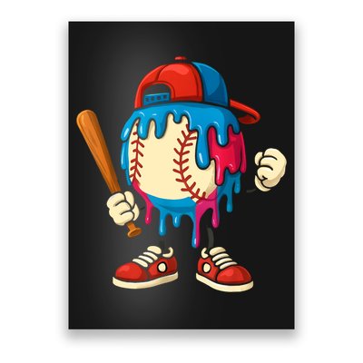 Baseball Drip Boy Ice Cream Drip Sport Game Day  Poster