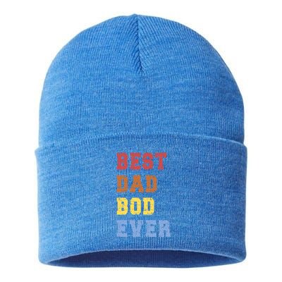 Best Dad Bod Ever Funny FatherS Day Message Sarcastic Body Gift Sustainable Knit Beanie