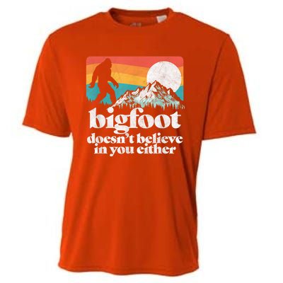 Bigfoot DoesnT Believe In You Either Funny Sasquatch Cooling Performance Crew T-Shirt