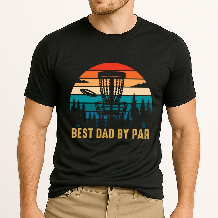 Best Dad By Par Funny Disc Golfing Dad Meaningful Gift Cooling Performance Crew T-Shirt
