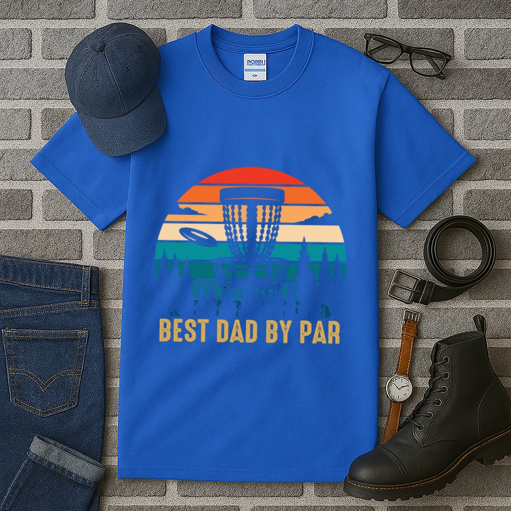 Best Dad By Par Funny Disc Golfing Dad Meaningful Gift Tall T-Shirt