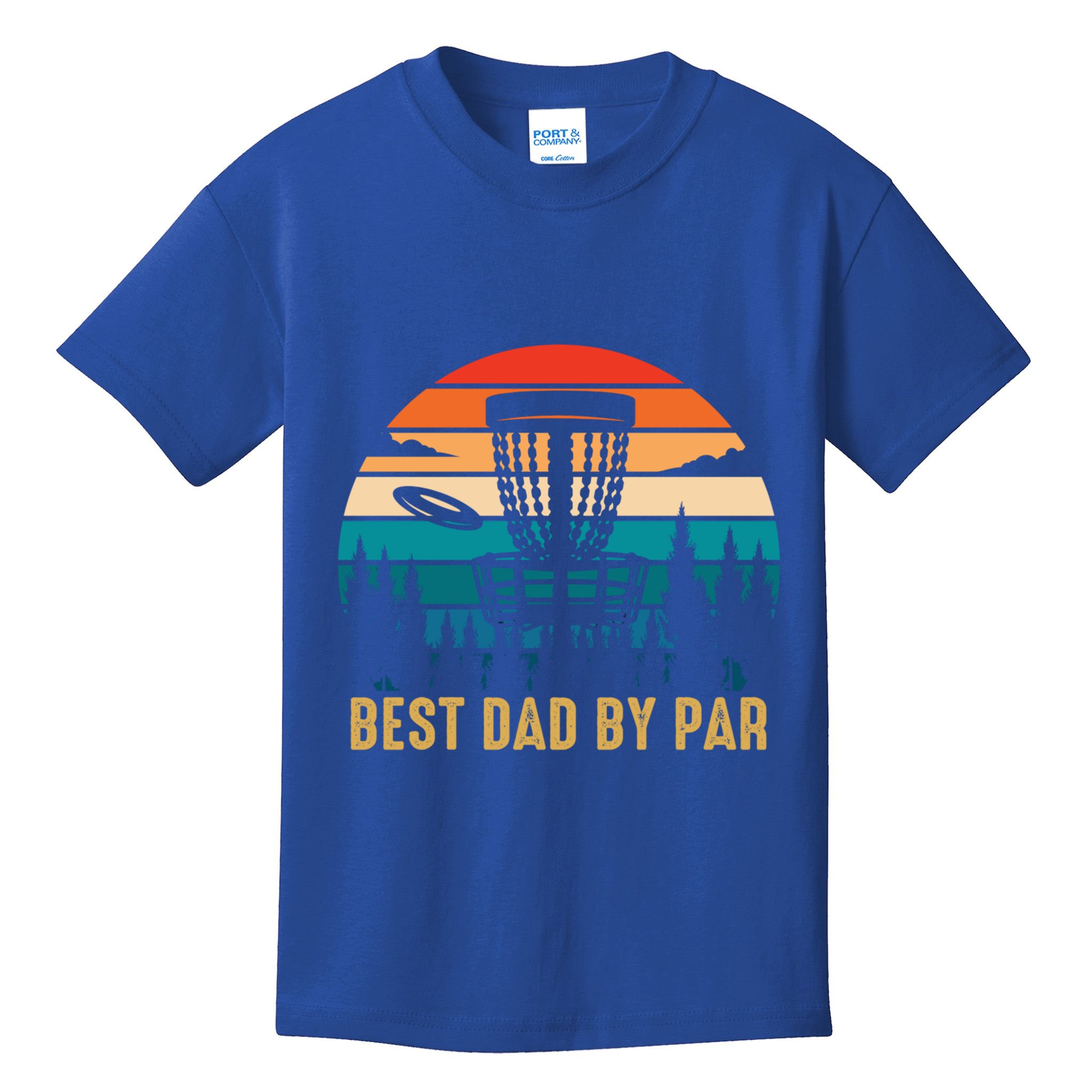Best Dad By Par Funny Disc Golfing Dad Meaningful Gift Kids T-Shirt