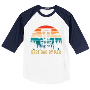 Best Dad By Par Funny Disc Golfing Dad Meaningful Gift Baseball Sleeve Shirt