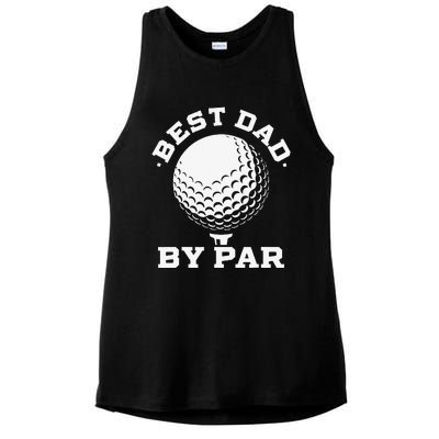 Best Dad by Par Funny Golf Player Father's Day Ladies PosiCharge Tri-Blend Wicking Tank