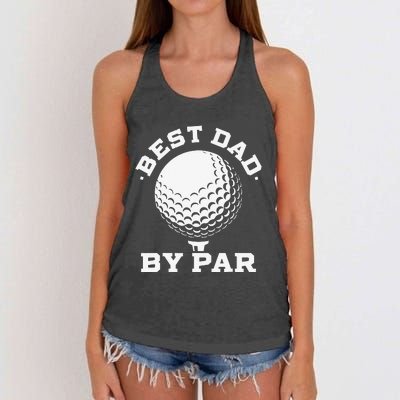 Best Dad by Par Funny Golf Player Father's Day Women's Knotted Racerback Tank