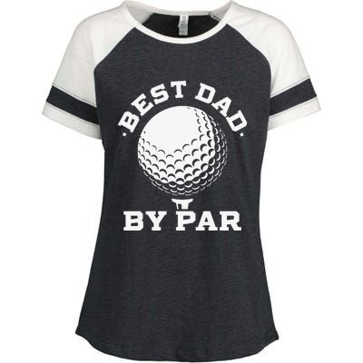 Best Dad by Par Funny Golf Player Father's Day Enza Ladies Jersey Colorblock Tee