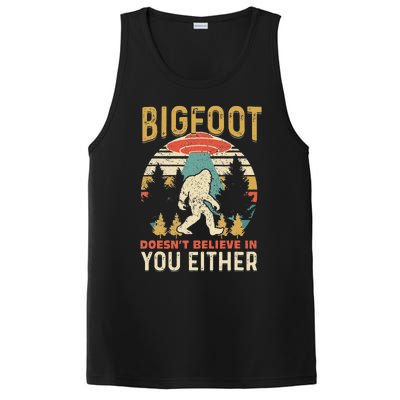 Bigfoot Doesnt Believe In You Either Funny Sasquatch Vintage PosiCharge Competitor Tank