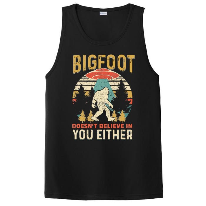 Bigfoot Doesnt Believe In You Either Funny Sasquatch Vintage PosiCharge Competitor Tank