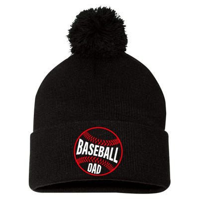 Baseboll Dad Pom Pom 12in Knit Beanie