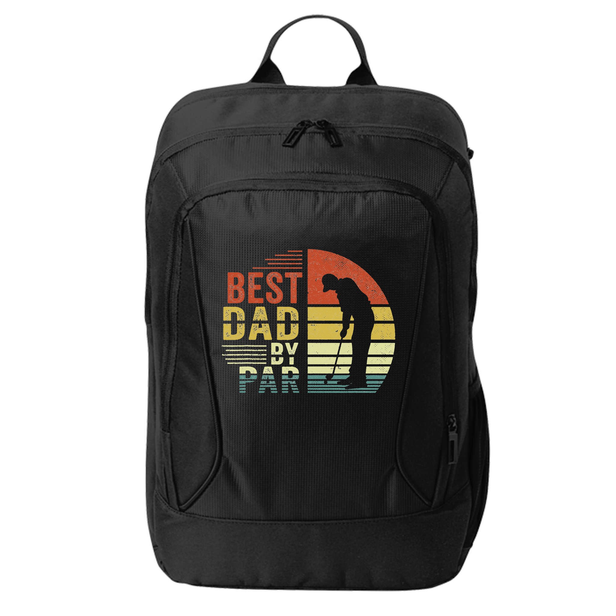 Best Dad By Par Golf Golfer Vintage Father's Day City Backpack