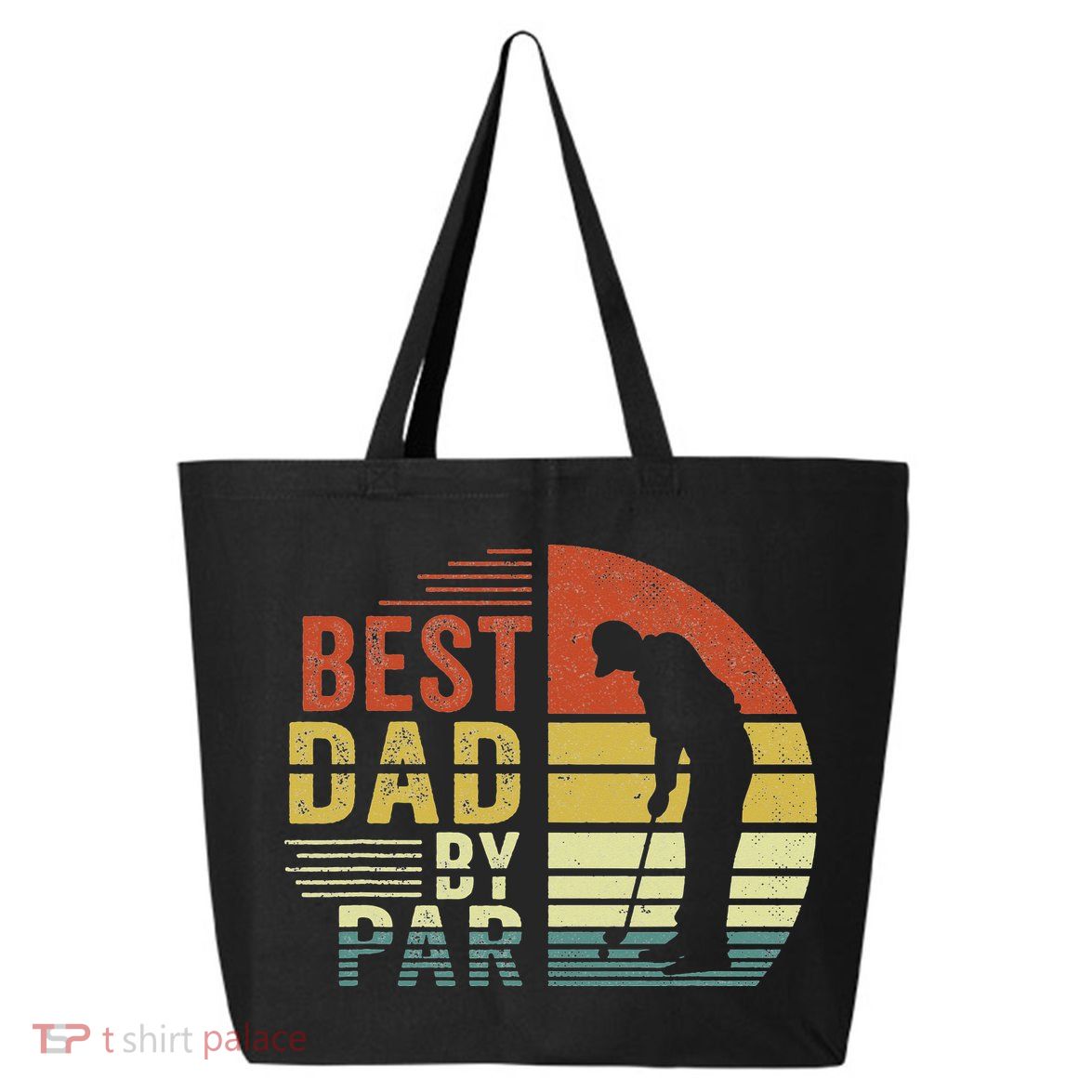 Best Dad By Par Golf Golfer Vintage Father's Day 25L Jumbo Tote