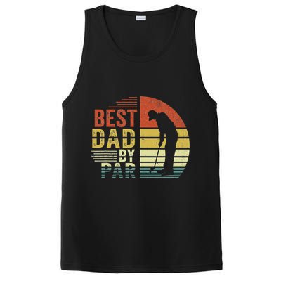 Best Dad By Par Golf Golfer Vintage Father's Day PosiCharge Competitor Tank