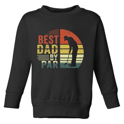 Best Dad By Par Golf Golfer Vintage Father's Day Toddler Sweatshirt