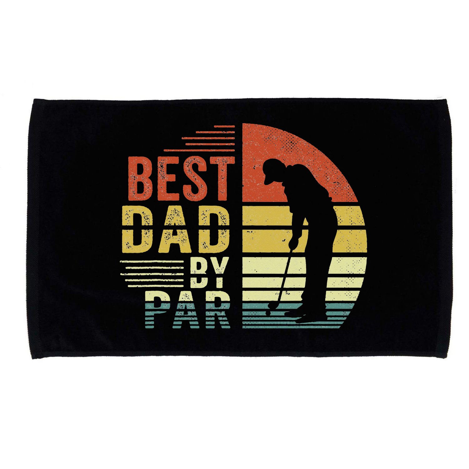 Best Dad By Par Golf Golfer Vintage Father's Day Microfiber Hand Towel
