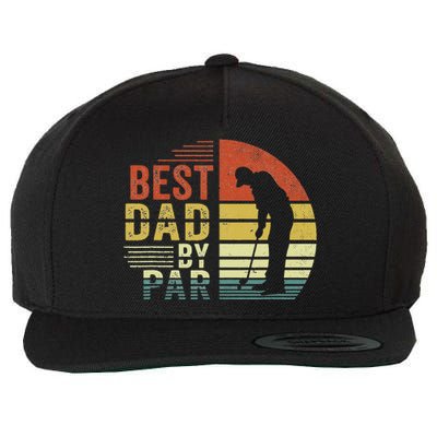 Best Dad By Par Golf Golfer Vintage Father's Day Wool Snapback Cap