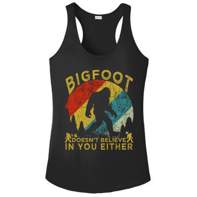 Bigfoot Doesn't Believe In You Either Ladies PosiCharge Competitor Racerback Tank