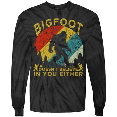 Bigfoot Doesn't Believe In You Either Tie-Dye Long Sleeve Shirt