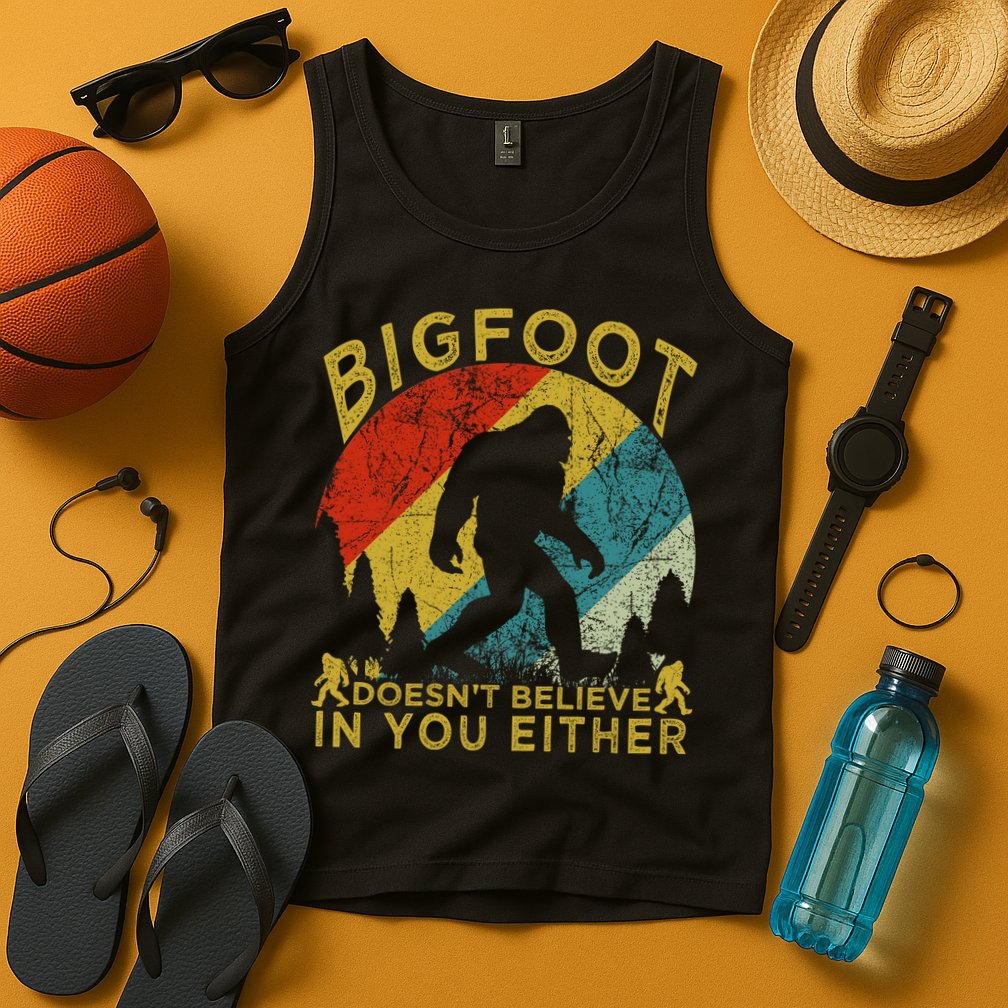 Bigfoot Doesn't Believe In You Either Tank Top