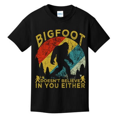 Bigfoot Doesn't Believe In You Either Kids T-Shirt