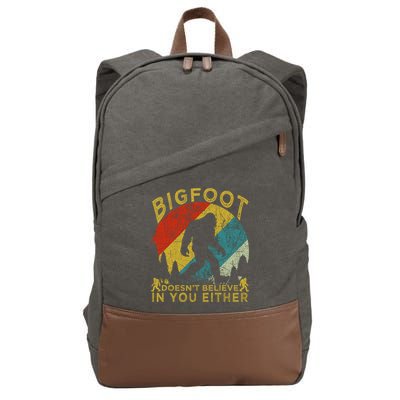 Bigfoot Doesn't Believe In You Either Cotton Canvas Backpack