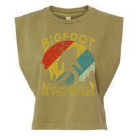Bigfoot Doesn't Believe In You Either Garment-Dyed Women's Muscle Tee