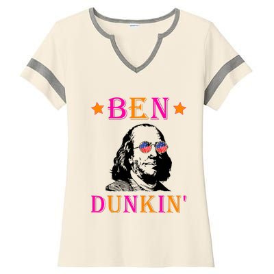 Ben Doughnut Ladies Halftime Notch Neck Tee