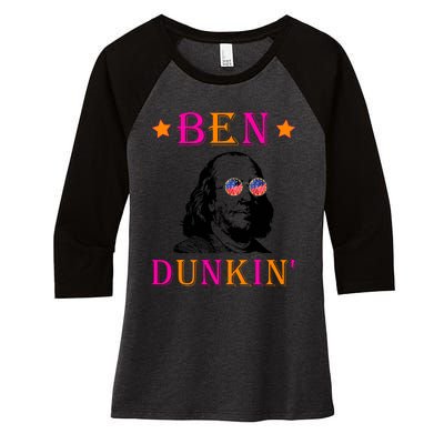 Ben Doughnut Women's Tri-Blend 3/4-Sleeve Raglan Shirt