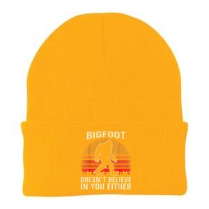 Bigfoot Doesnt Believe In You Either Bigfoot Sasquatch Retro Knit Cap Winter Beanie