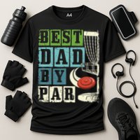 Best Dad By Par Funny Disc Golf Player Flying Disc Golfer Cooling Performance Crew T-Shirt