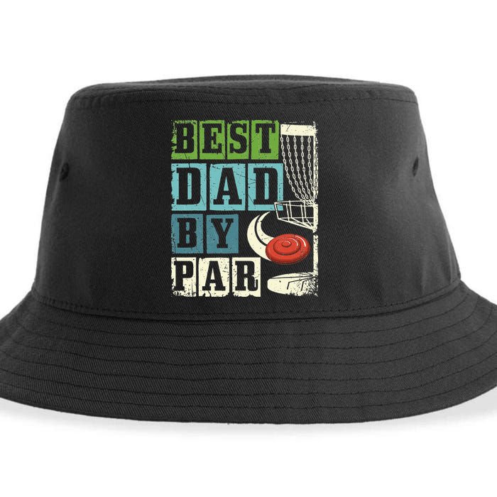 Best Dad By Par Funny Disc Golf Player Flying Disc Golfer Sustainable Bucket Hat