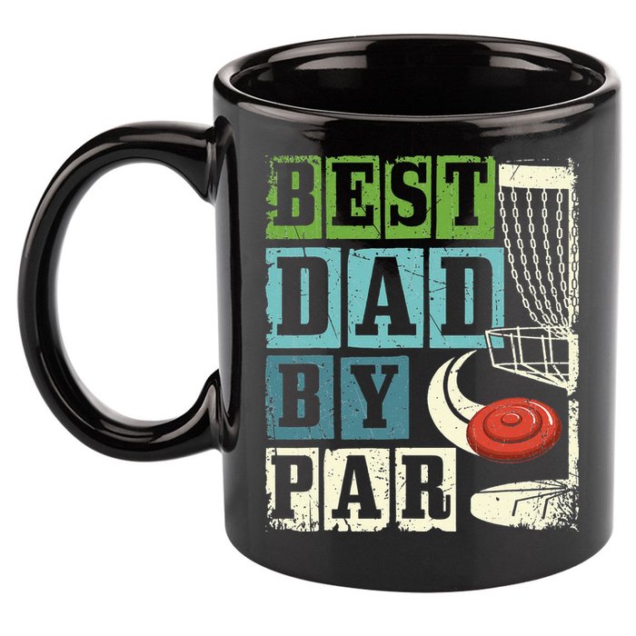 Best Dad By Par Funny Disc Golf Player Flying Disc Golfer 11oz C Handle Ceramic Mug