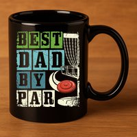 Best Dad By Par Funny Disc Golf Player Flying Disc Golfer 11oz C Handle Ceramic Mug