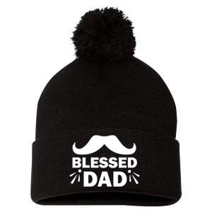 Blessed Dad Pom Pom 12in Knit Beanie