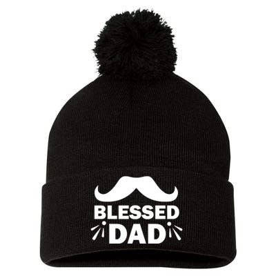 Blessed Dad Pom Pom 12in Knit Beanie