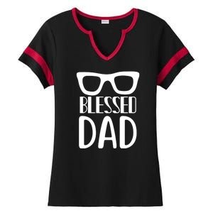 Blessed Dad Ladies Halftime Notch Neck Tee