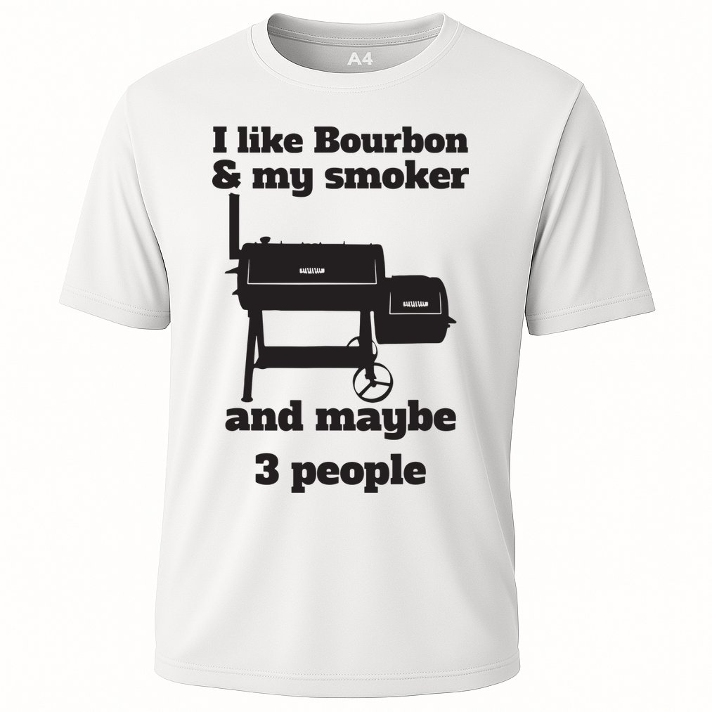 Best Dad BBQ Smoker Grill Lover Bourbon Whiskey Cooling Performance Crew T-Shirt