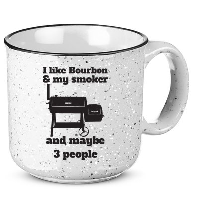 Best Dad BBQ Smoker Grill Lover Bourbon Whiskey 15oz Campfire Ceramic Mug