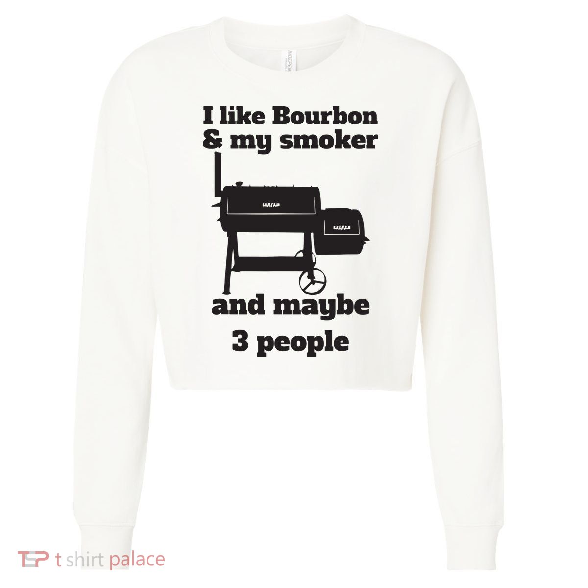 Best Dad BBQ Smoker Grill Lover Bourbon Whiskey Cropped Pullover Crew