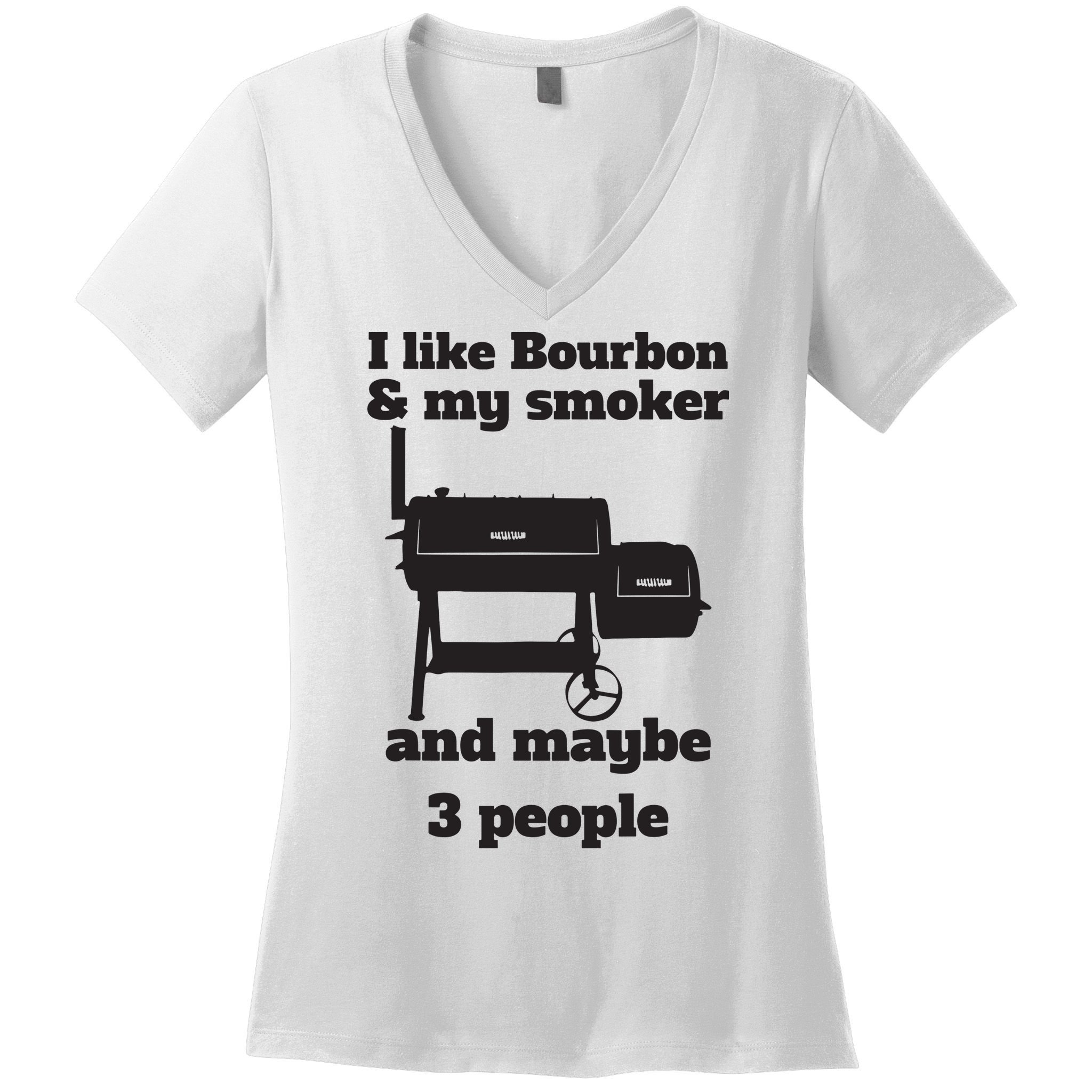 Best Dad BBQ Smoker Grill Lover Bourbon Whiskey Women's V-Neck T-Shirt