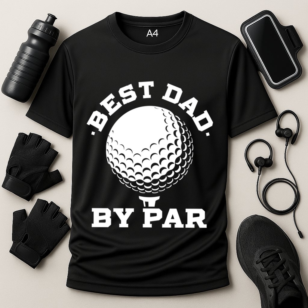 Best Dad By Par Gift Funny Golf Player Father's Day Gift Cooling Performance Crew T-Shirt
