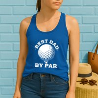 Best Dad By Par Gift Funny Golf Player Father's Day Gift Womens Tank Top
