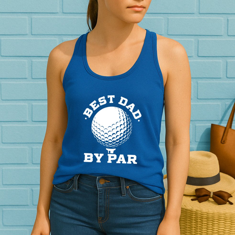 Best Dad By Par Gift Funny Golf Player Father's Day Gift Womens Tank Top